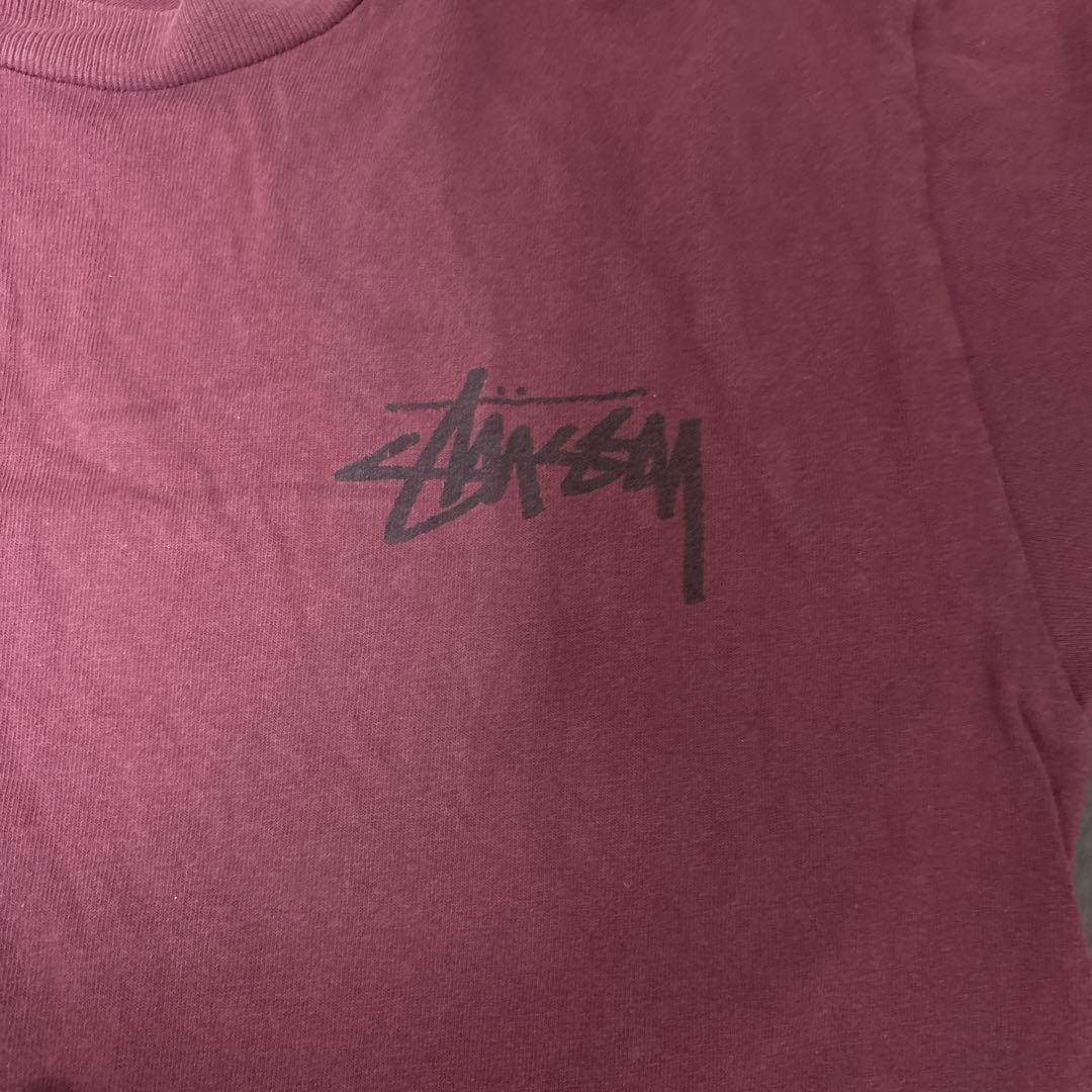 STUSSY 80s パープル　黒タグ　Mサイズ　　 ドラゴン　Tee