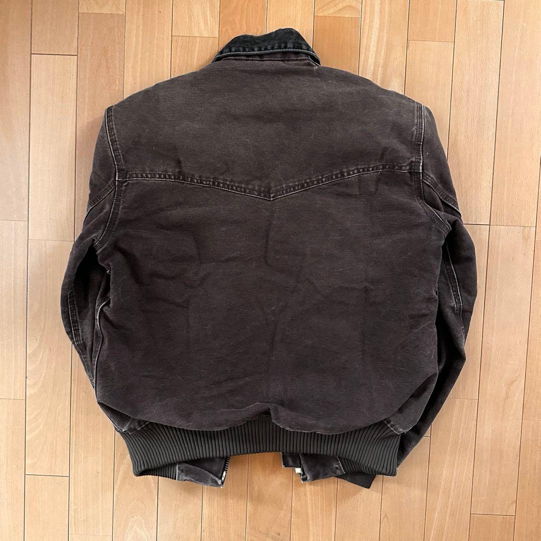 希少色&サイズ US製 カーハート サンタフェジャケット 短丈 革パッチ DKB