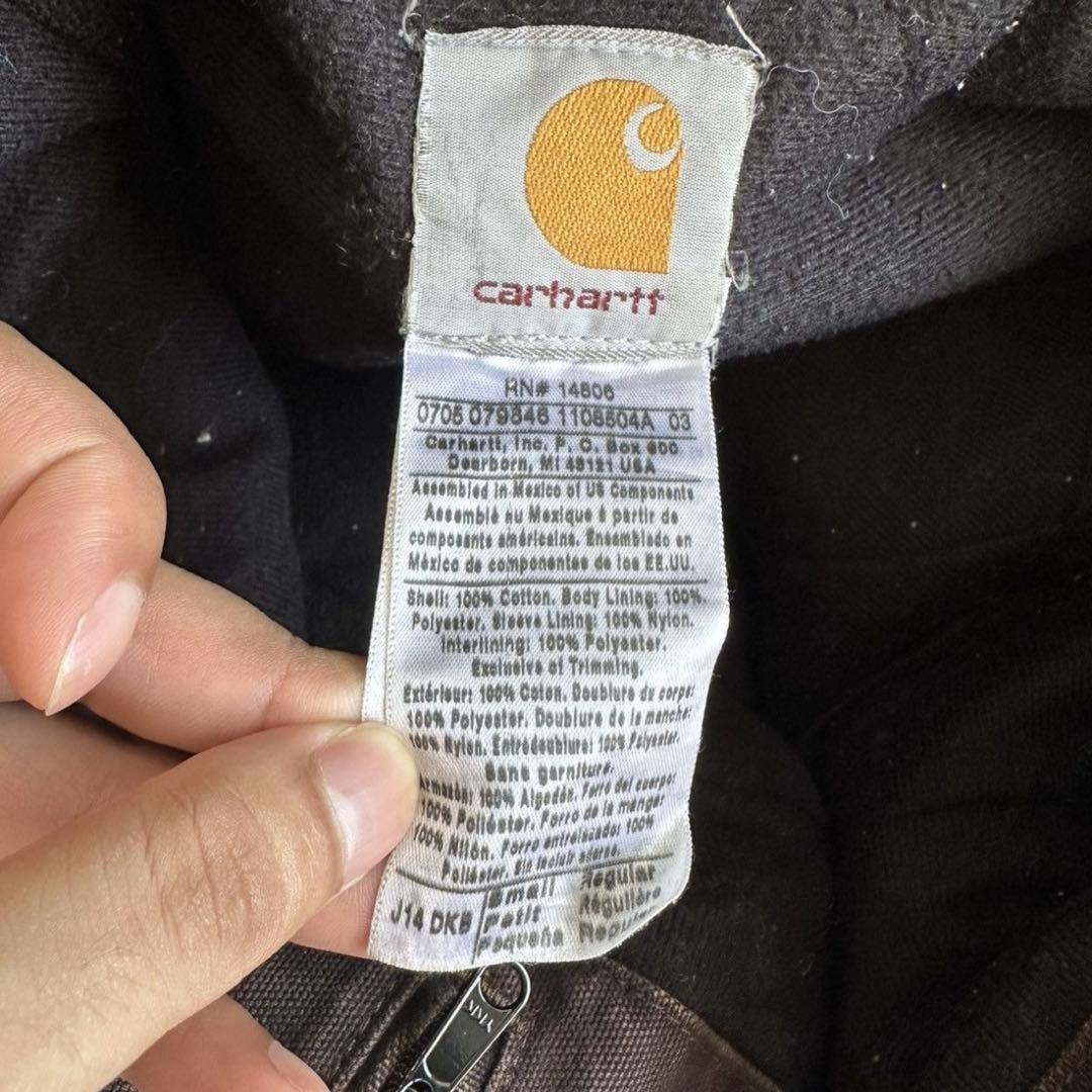 希少色&サイズ US製 カーハート サンタフェジャケット 短丈 革パッチ DKB
