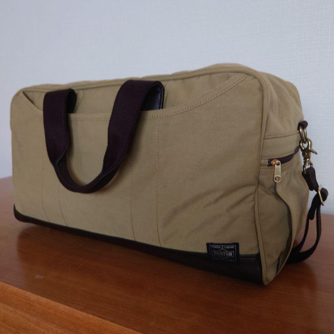 PORTER ベージュ キャンバス ボストンバッグ