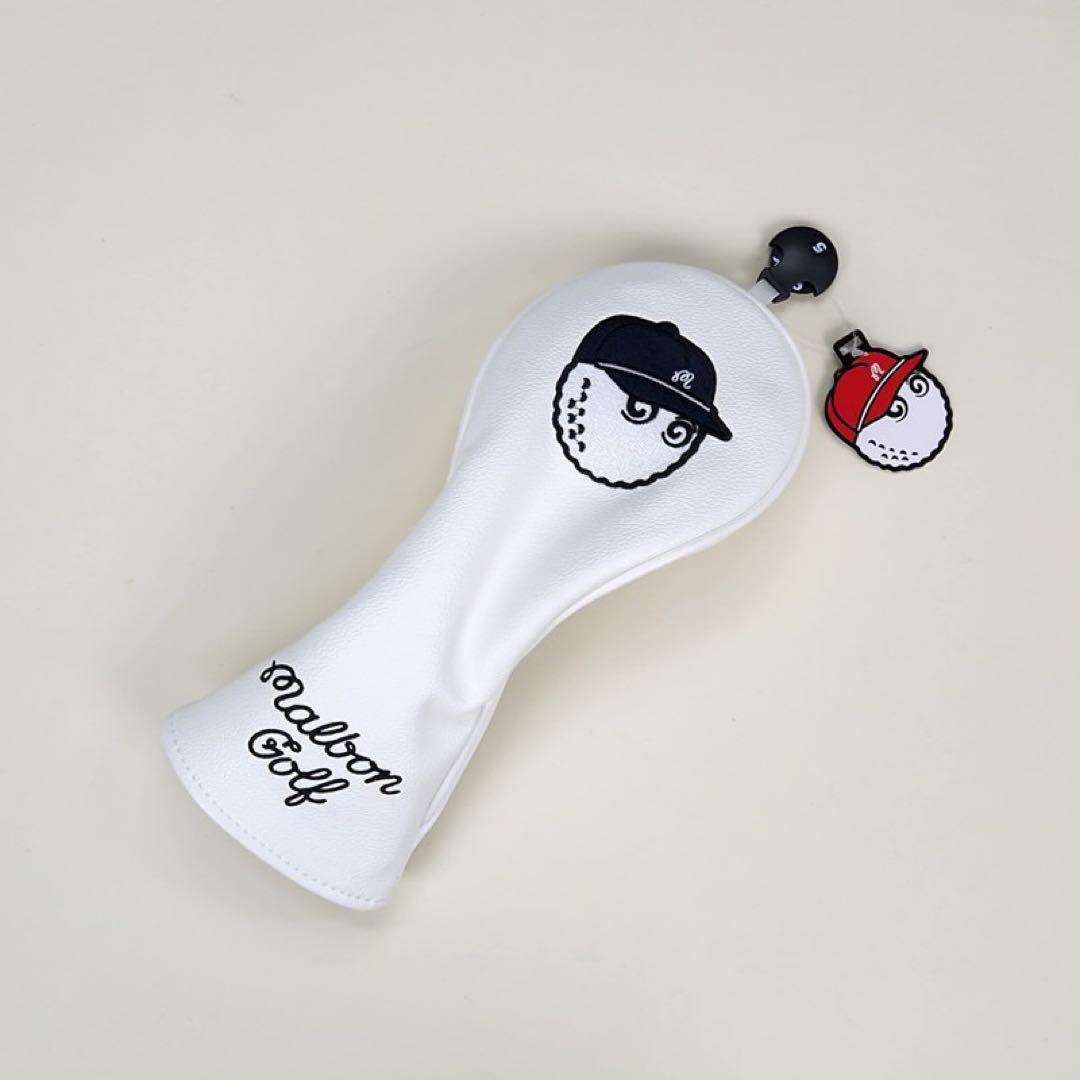 【大人気新品4点セット】野球帽Malbon Golfマルボンゴルフクラブカバー白