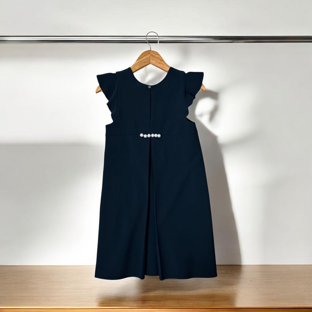 ヨーコチャンプティット　バックパールボックスプリーツドレス　ネイビー　XL