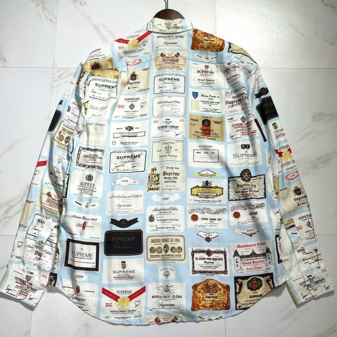 未使品級】Supreme 2024 24AW ラベルシャツ 総柄 マルチ　長袖