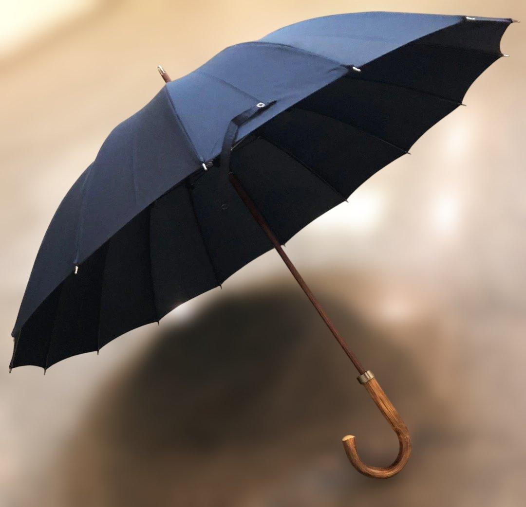 未使用　前原光榮商店 紳士用 雨傘 16本カーボン骨