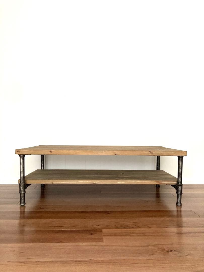 【メンテ済み】古材と鉄管を組み合わせたビンテージテーブル　工業系