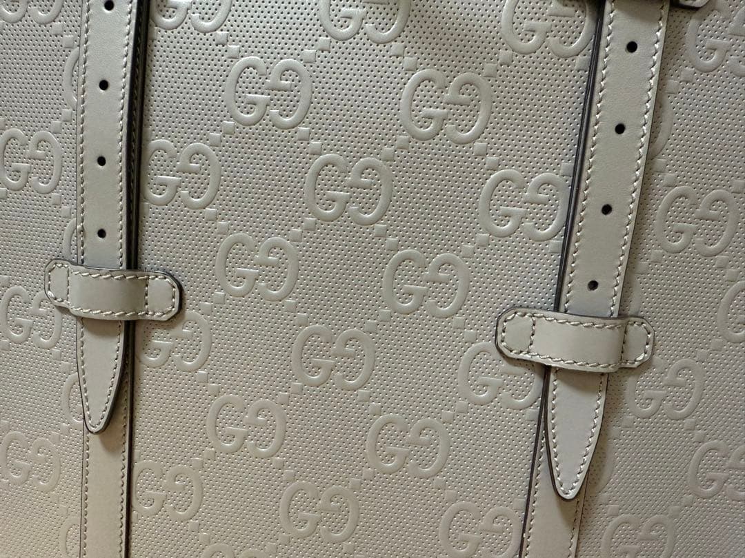 GUCCI グレー レザートートバッグ