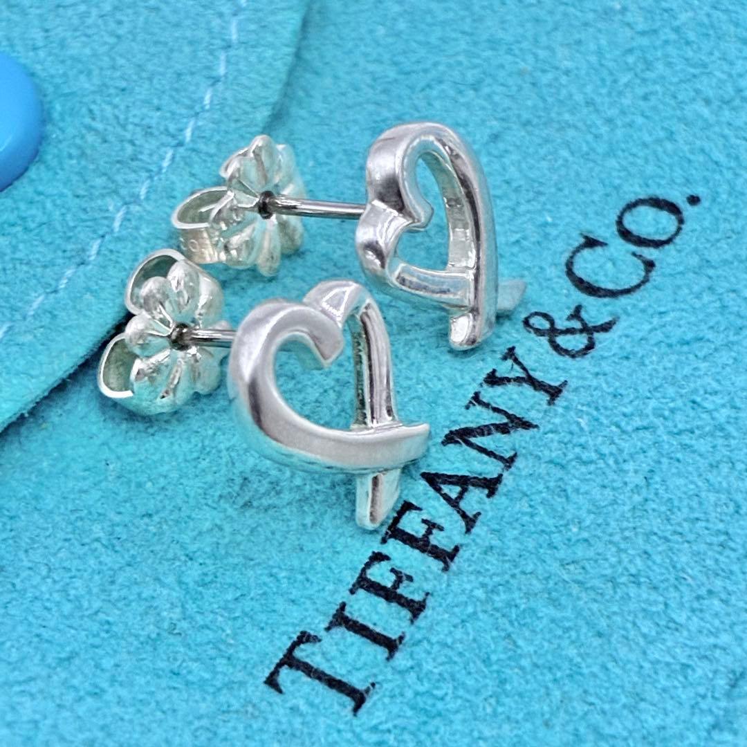 【美品】ティファニー　ラビングハート　スタッド　ピアス　シルバー　パロマピカソ
