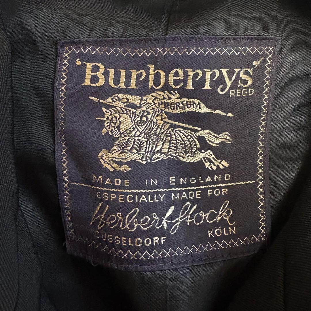 Burberrys ウールギャバ素材ステンカラーコート黒 XL バーバリー