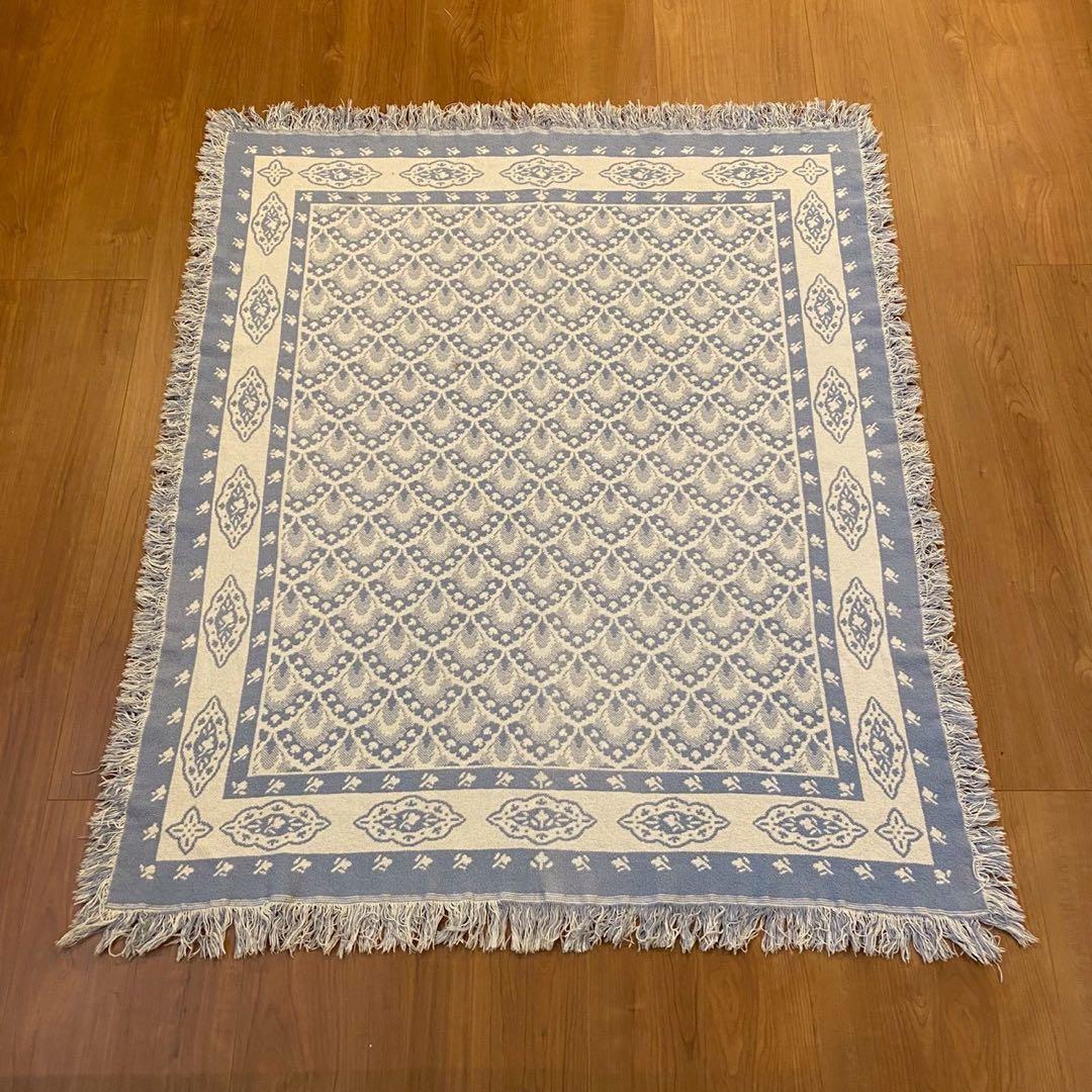 ヴィンテージ 北欧調 ゴブラン織り ラグ 大判 両面配色 140×120