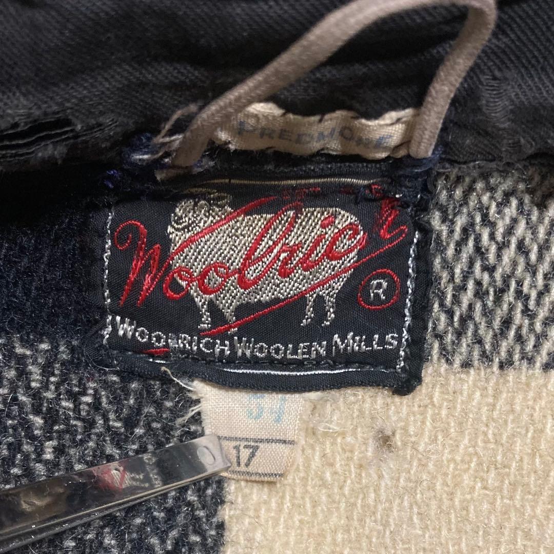 ビンテージ 50s ウールリッチ バッファローチェック ウールシャツ 白黒