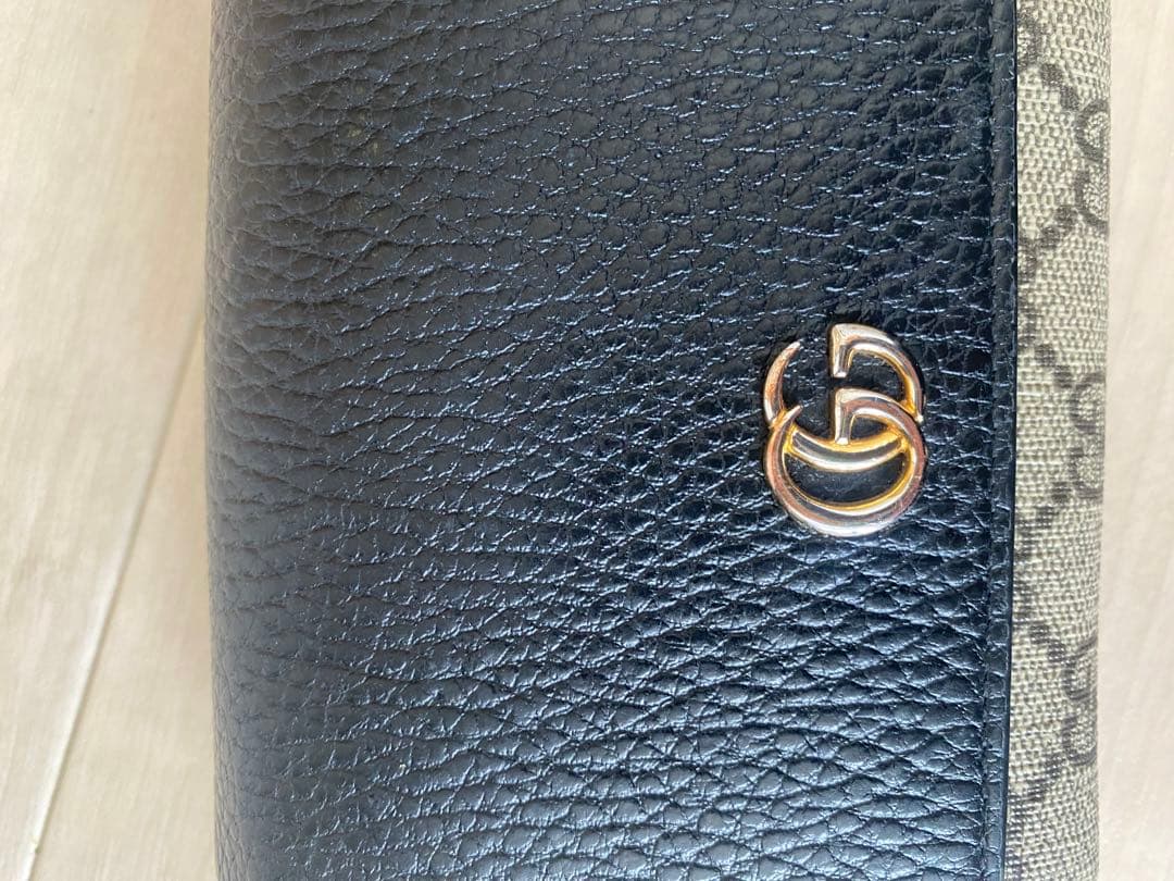 美品グッチ三つ折り財布GUCCI グッチ GGマーモント
