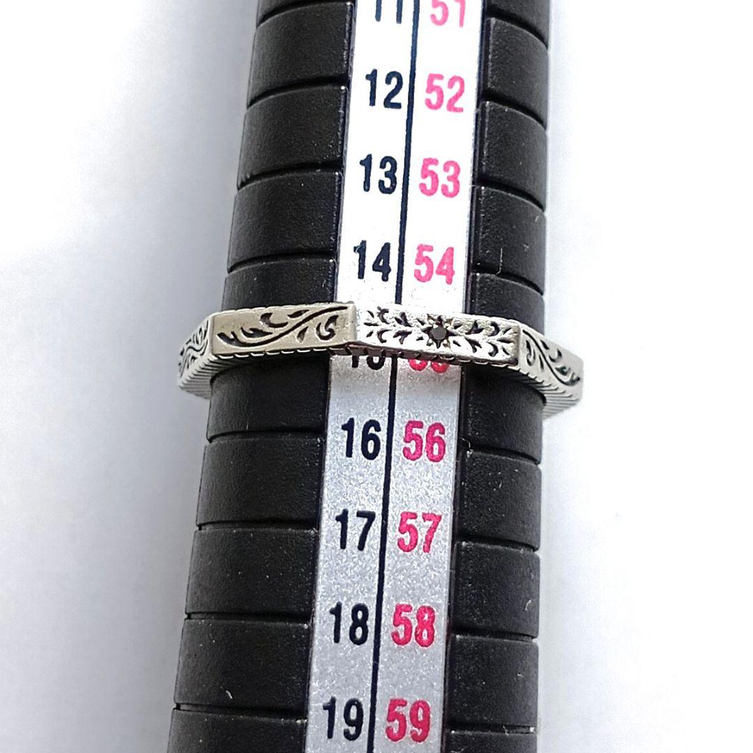 美品✳️agete ダイヤモンド シルバーリング 15号 ブラックダイヤ
