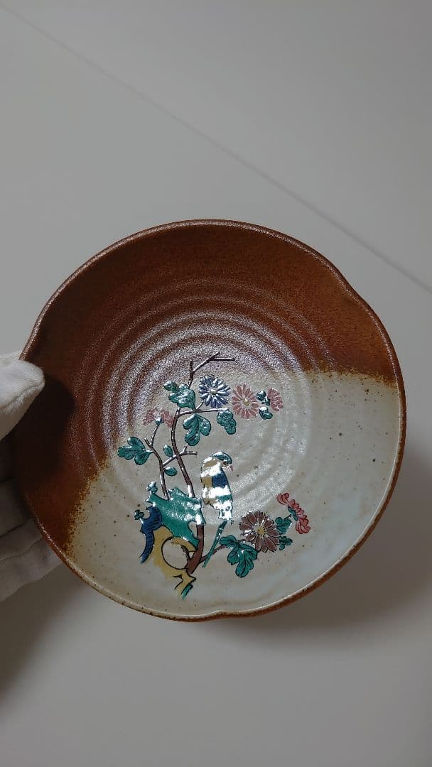 九谷焼 秋月窯 花鳥 絵変わり 銘々皿 小皿 取り皿 5枚セット