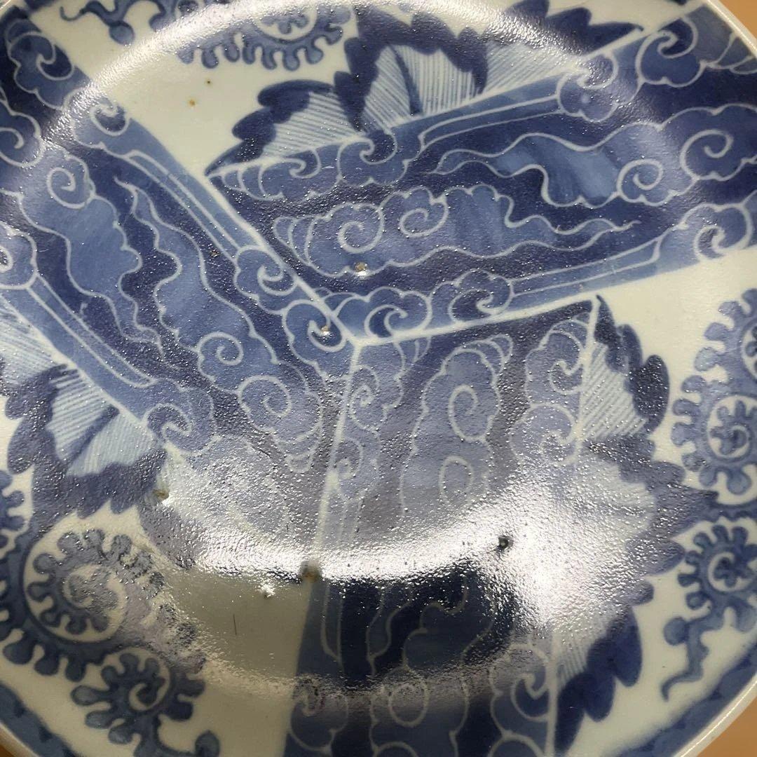 江戸後期、染付の皿 直径約25cm