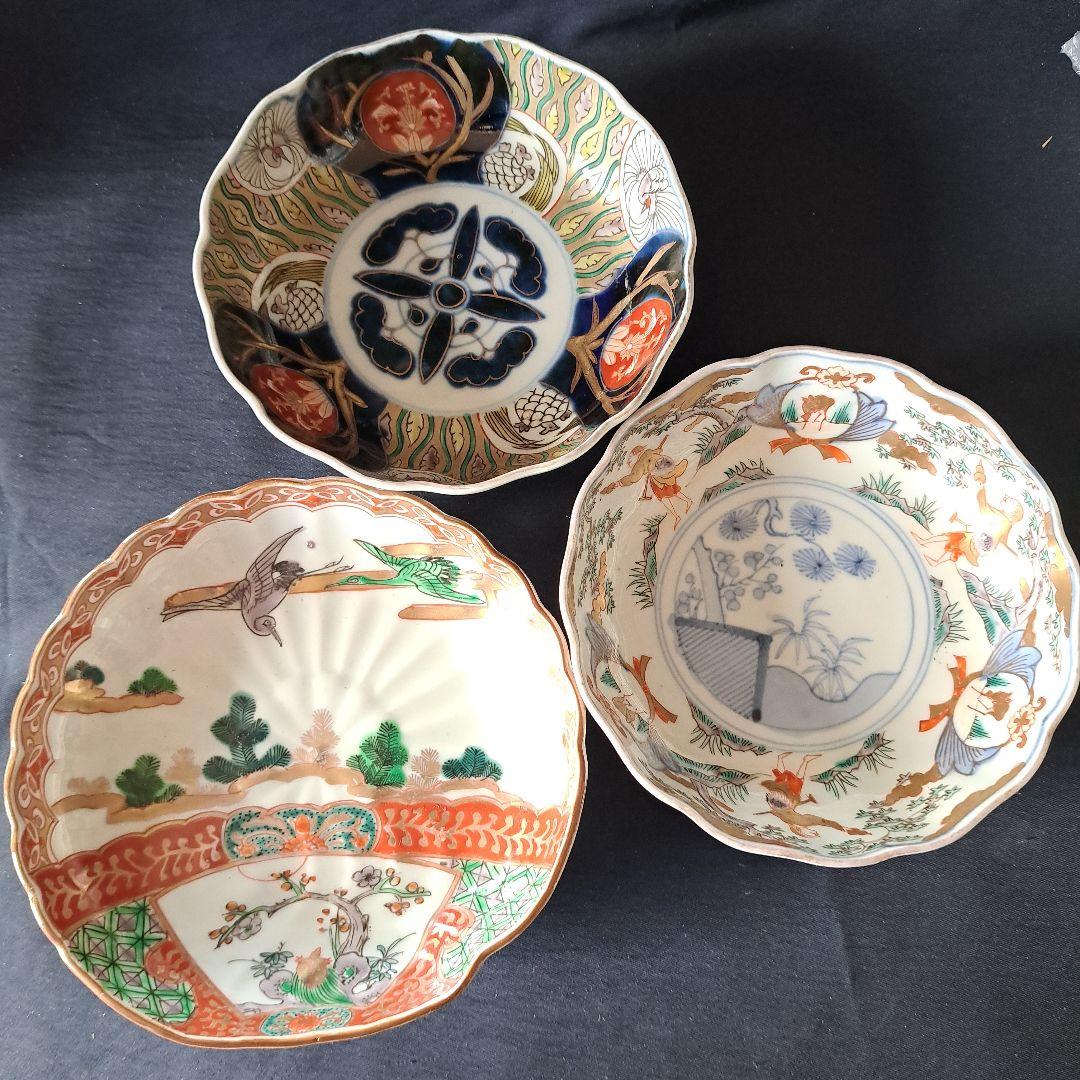 「ご成約者」です。 色絵古伊万里 皿3客セット 骨董アンテ