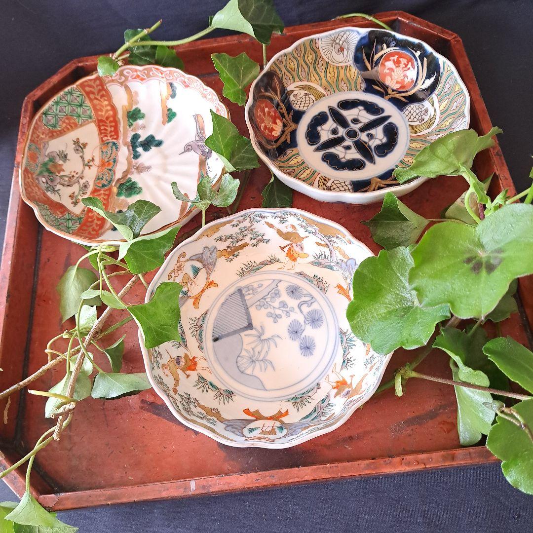 「ご成約者」です。 色絵古伊万里 皿3客セット 骨董アンテ