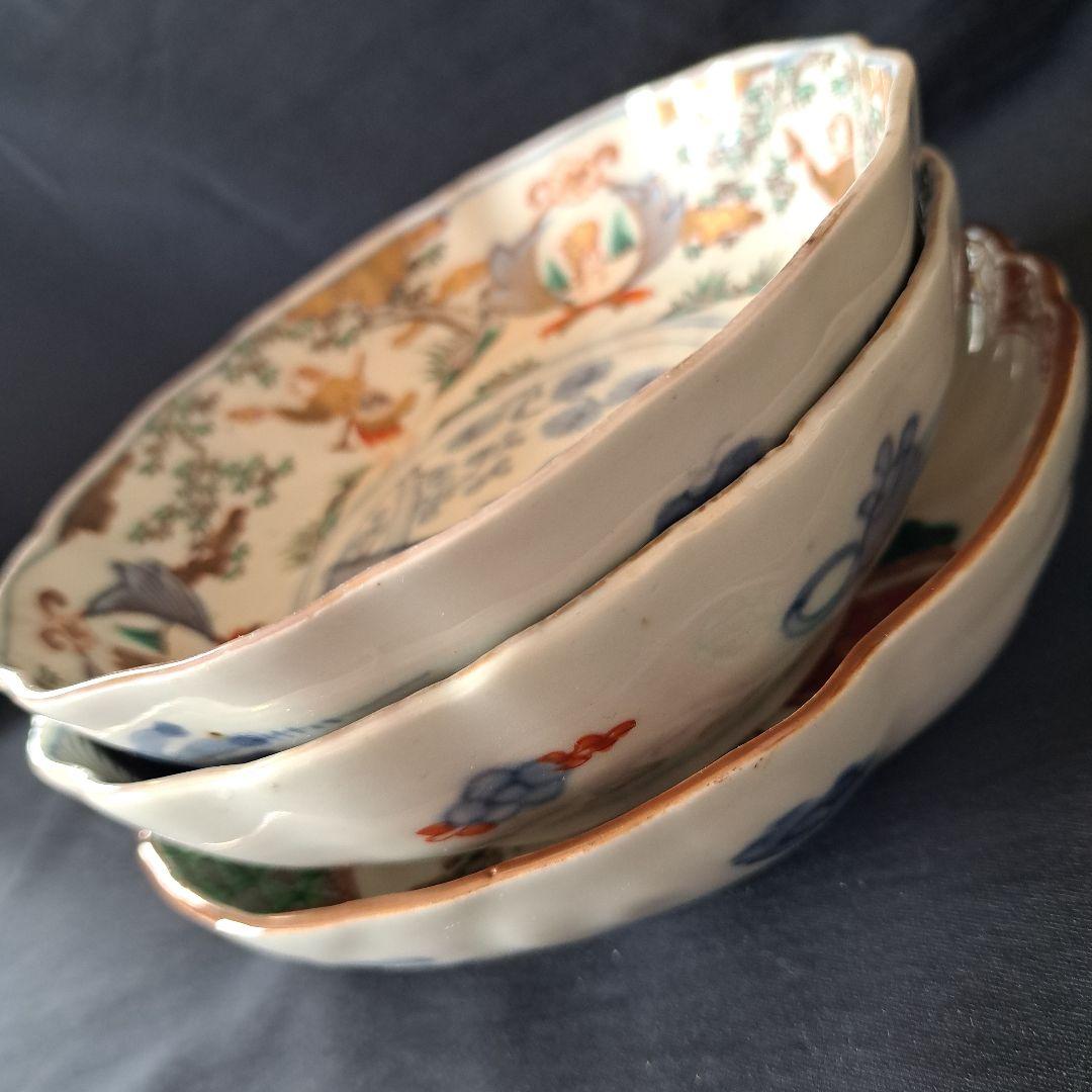 「ご成約者」です。 色絵古伊万里 皿3客セット 骨董アンテ