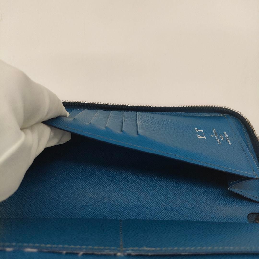 【現行品】ルイヴィトン エピレザー ジッピーウォレット ヴェルティカル ブルー