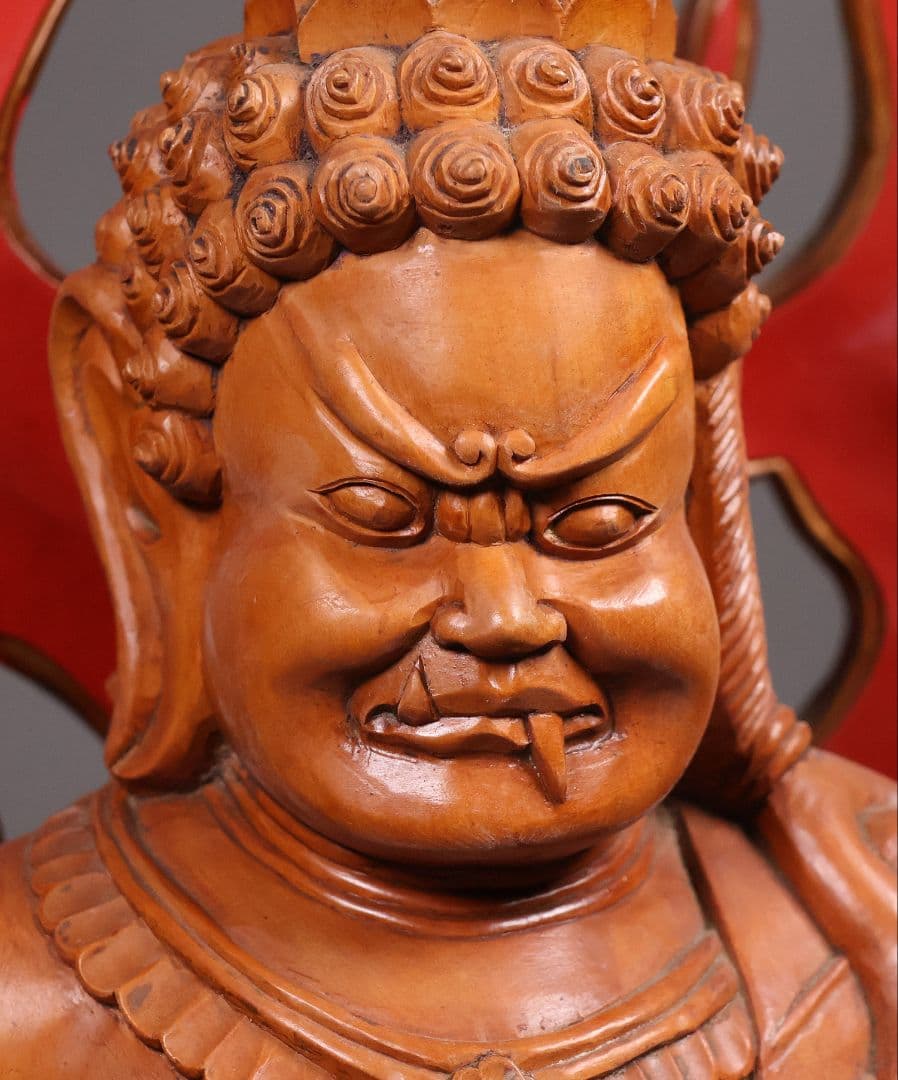 【MA827】仏教美術 木造 不動明王立像 全高68cm 仏像 彫刻 木彫 寺院