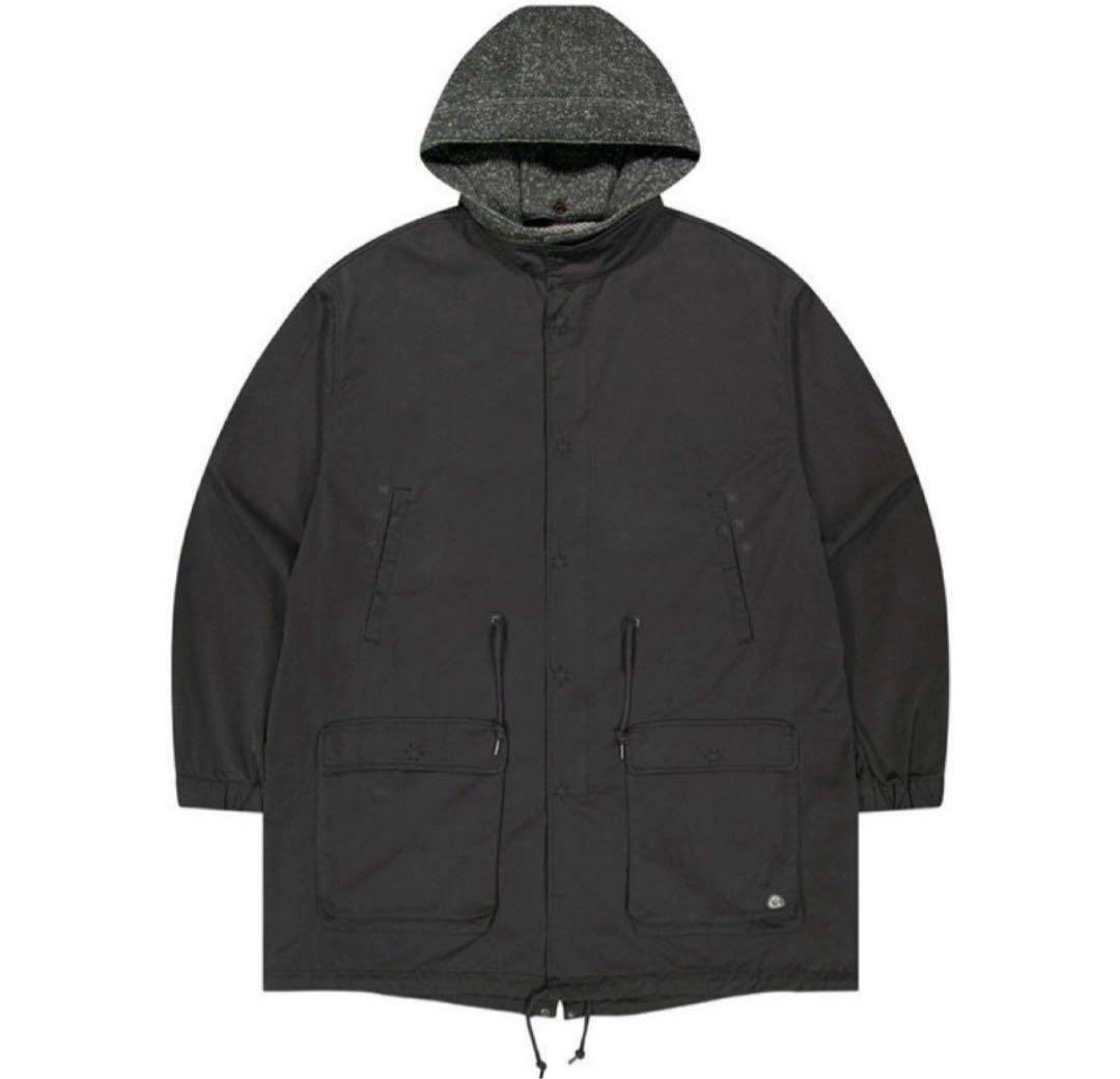 Coyseio ダークグレー フード付きロングコート