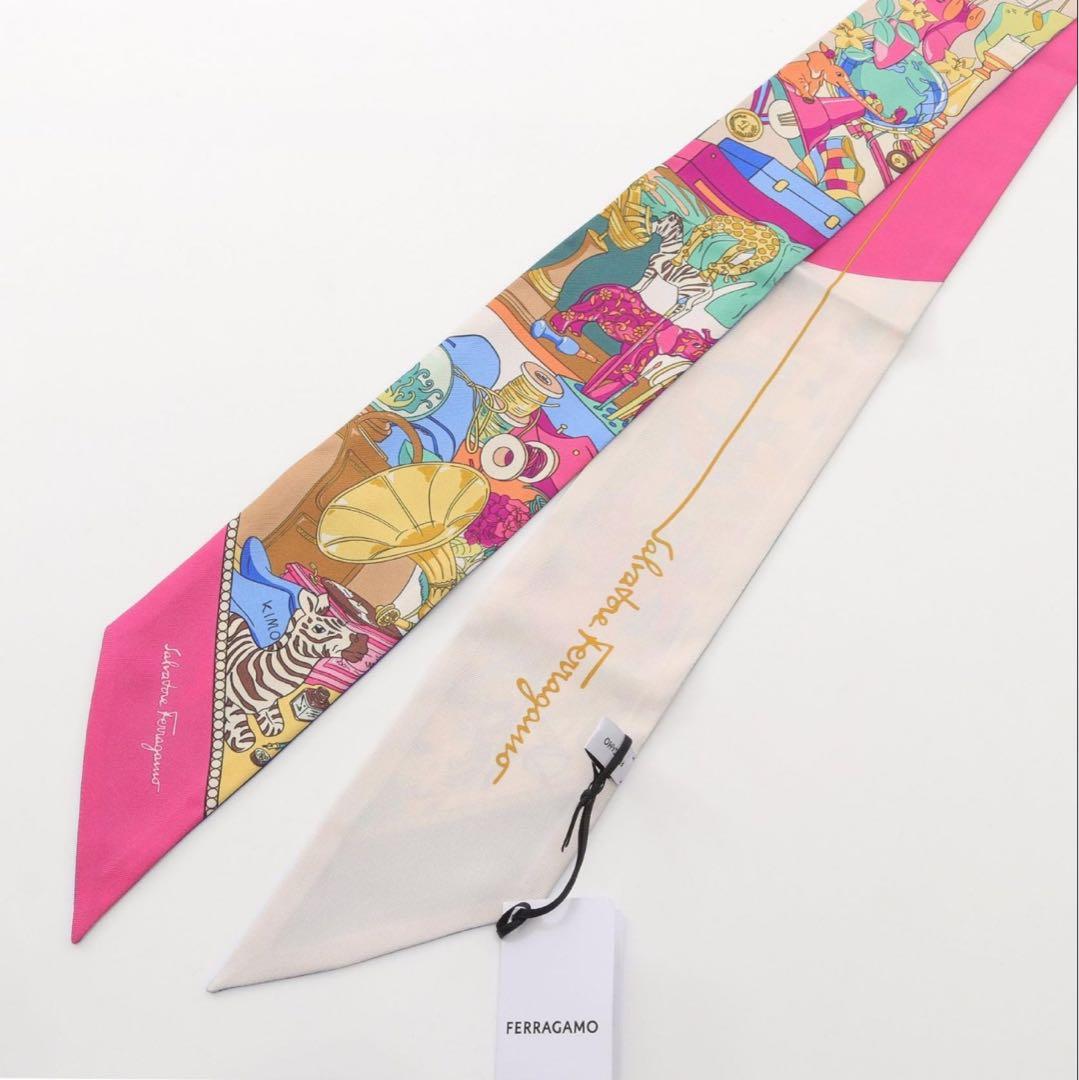 r*n様 Salvatore Ferragamo シルク スカーフ ピンク系