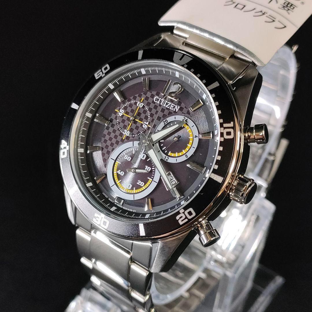 極美品　CITIZEN　シチズン　H500　ブラック　イエロー　ソーラー　メンズ