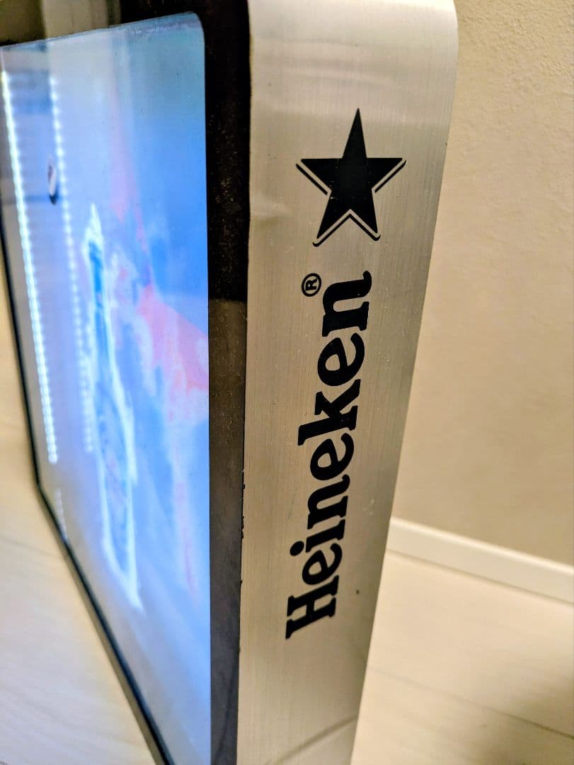 Heineken バックライト　ディスプレイ ネオン　看板　バー　パブミラー