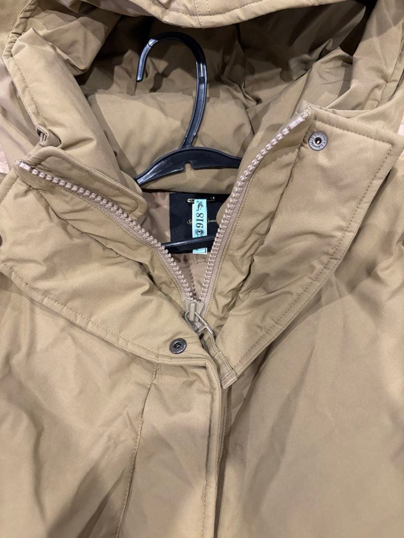 スピックアンドスパン 撥水フーデッドダウンコート