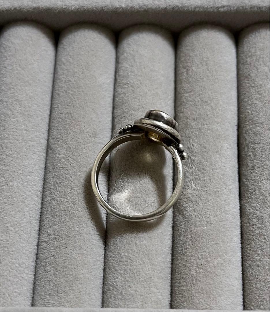 天然石 パワーストーン シルバーリング　ヴィンテージ　インド産　1点物