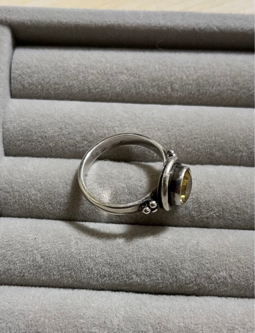 天然石 パワーストーン シルバーリング　ヴィンテージ　インド産　1点物