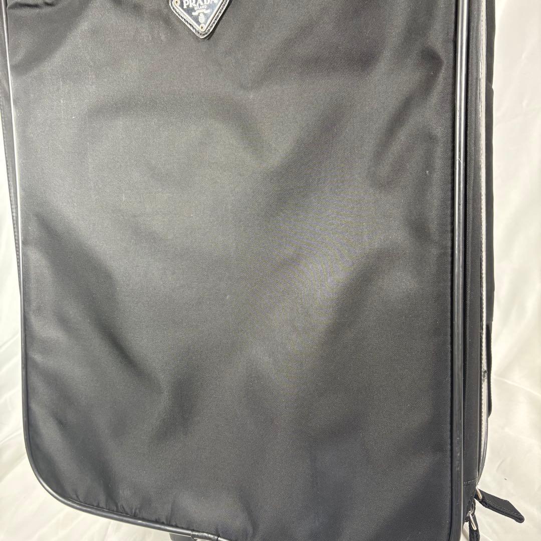 ✨希少✨PRADA プラダ　キャリーケース　ナイロン　レザー　三角ロゴプレート