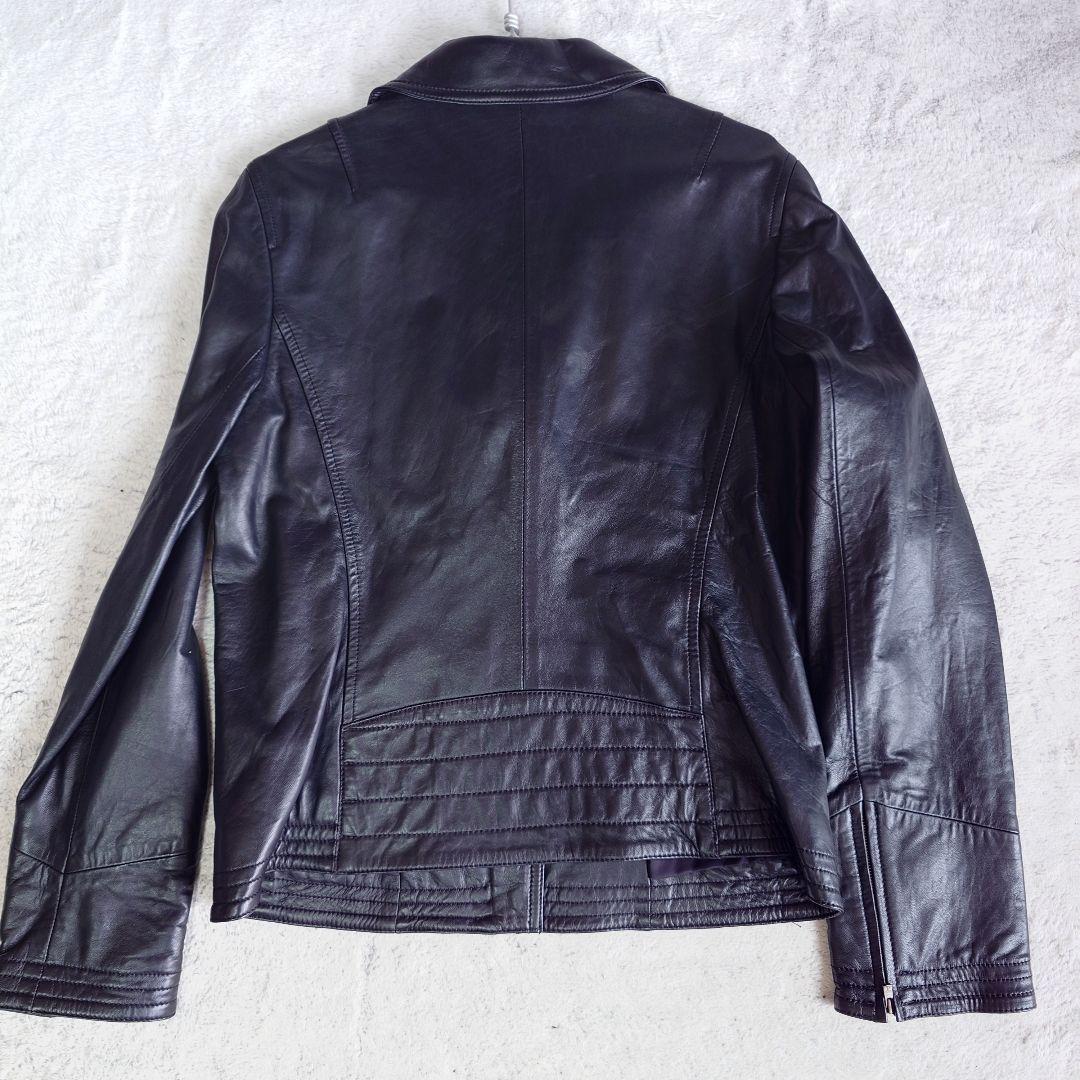 希少サイズ K.T キヨコタカセ　ラムレザー ダブルライダース 17号サイズ　黒