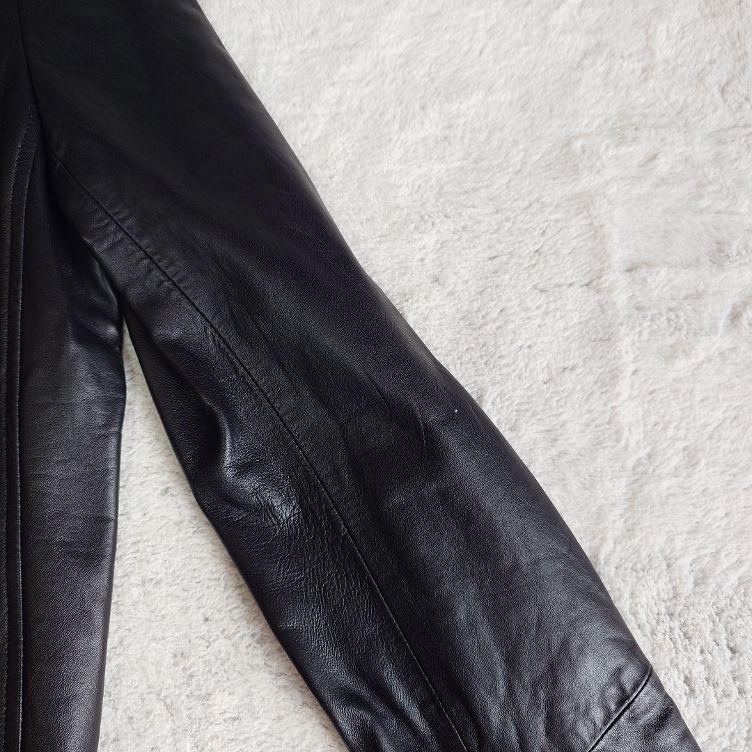 希少サイズ K.T キヨコタカセ　ラムレザー ダブルライダース 17号サイズ　黒