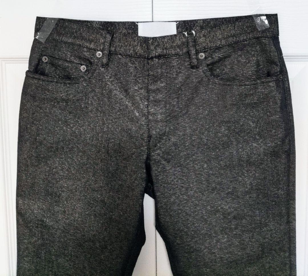未着用 マルジェラ シャイニー デニムパンツ 黒✕金 ロールアップ size４０