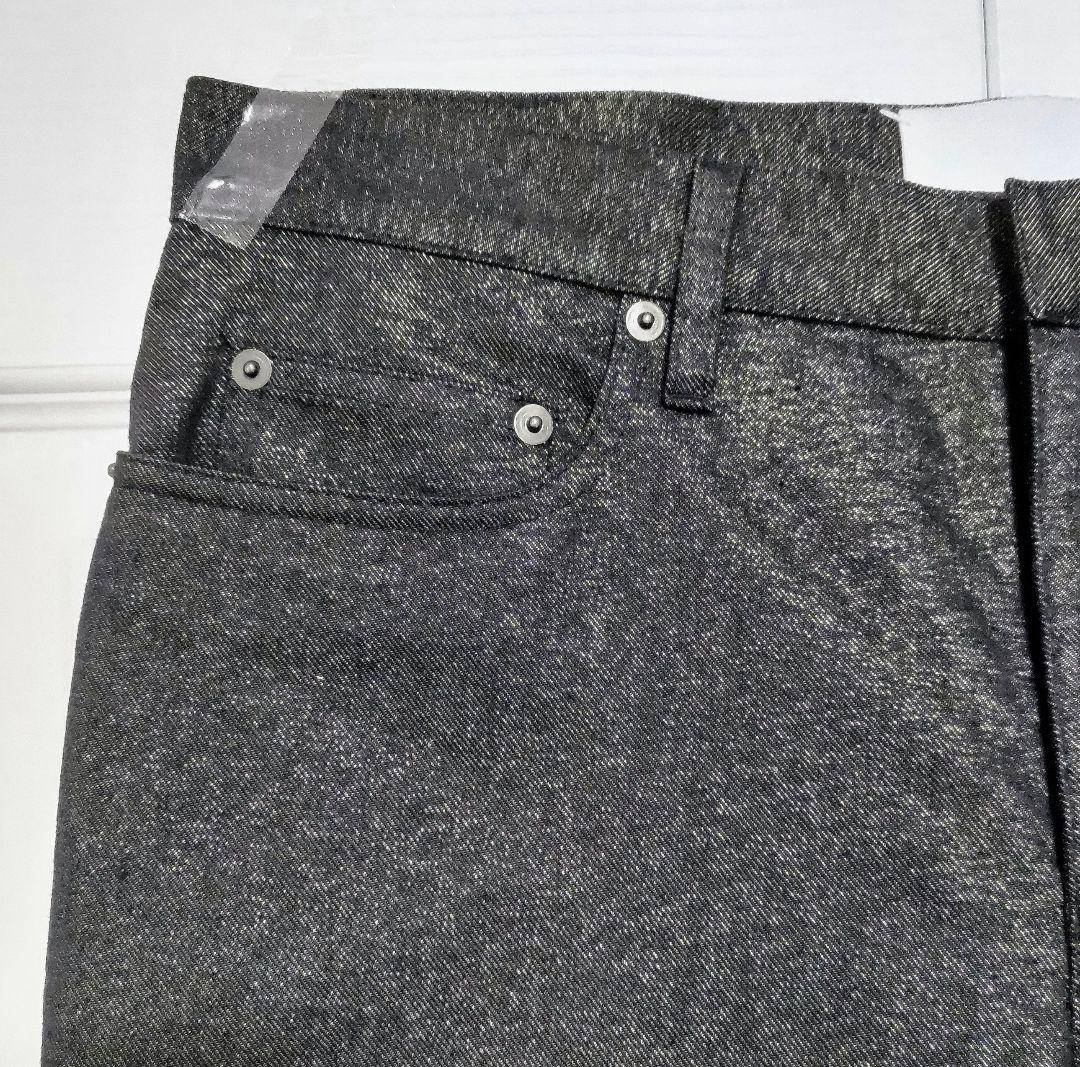 未着用 マルジェラ シャイニー デニムパンツ 黒✕金 ロールアップ size４０