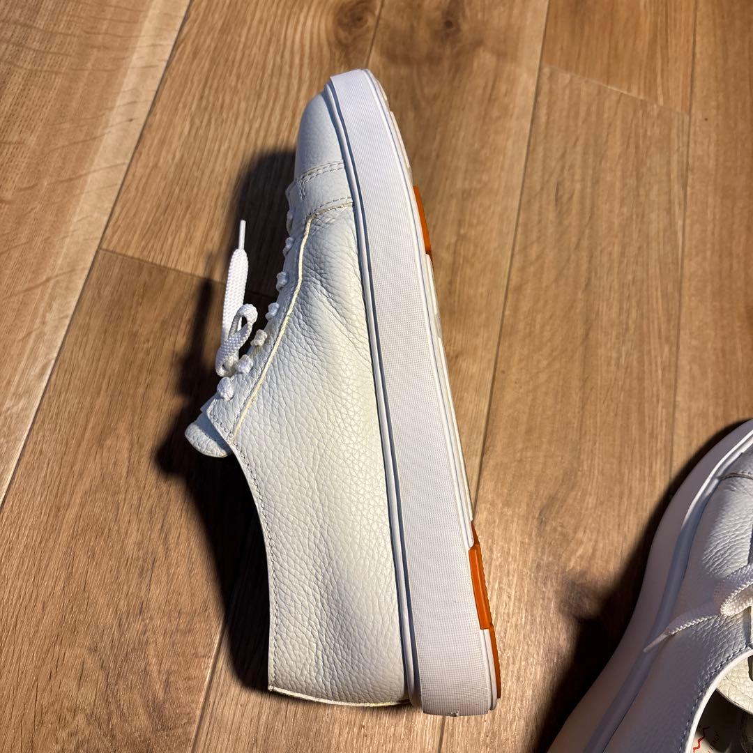 【ほぼ未使用】サントーニ　Santoni レザー　スニーカー　白　UK8 US9