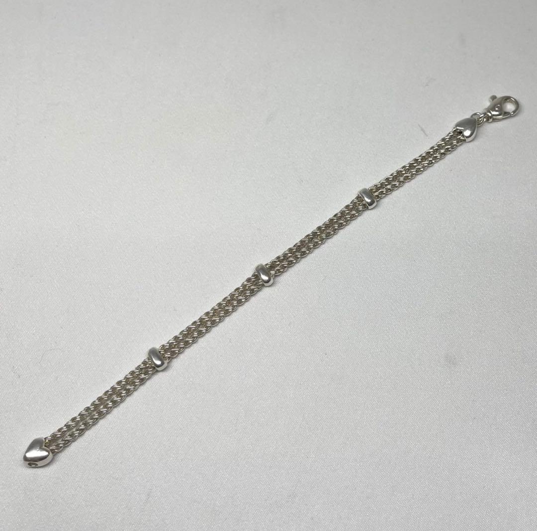 【超希少】Tiffany ダブルロープ ハート ブレスレット シルバー925