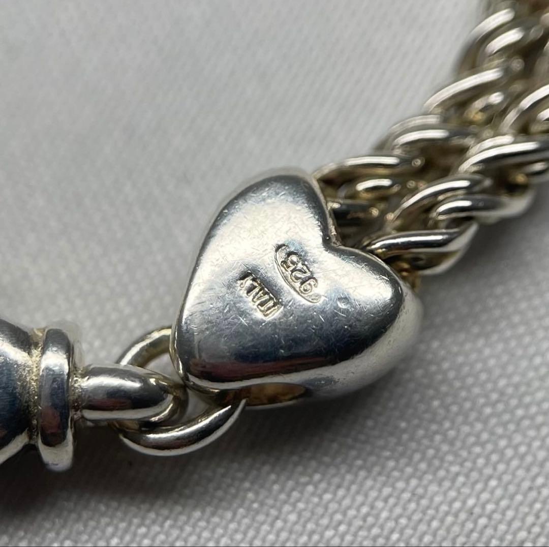 【超希少】Tiffany ダブルロープ ハート ブレスレット シルバー925
