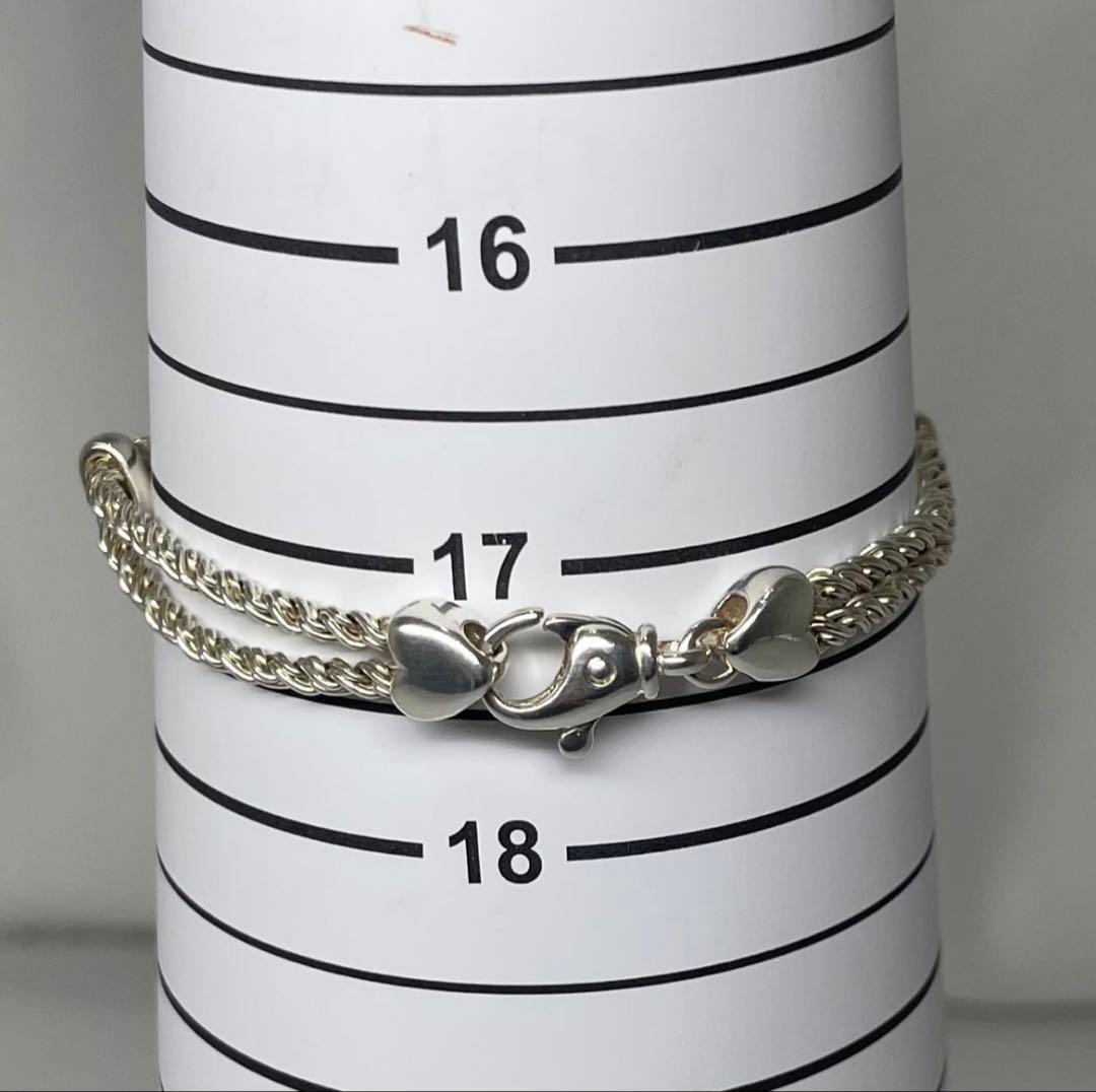 【超希少】Tiffany ダブルロープ ハート ブレスレット シルバー925