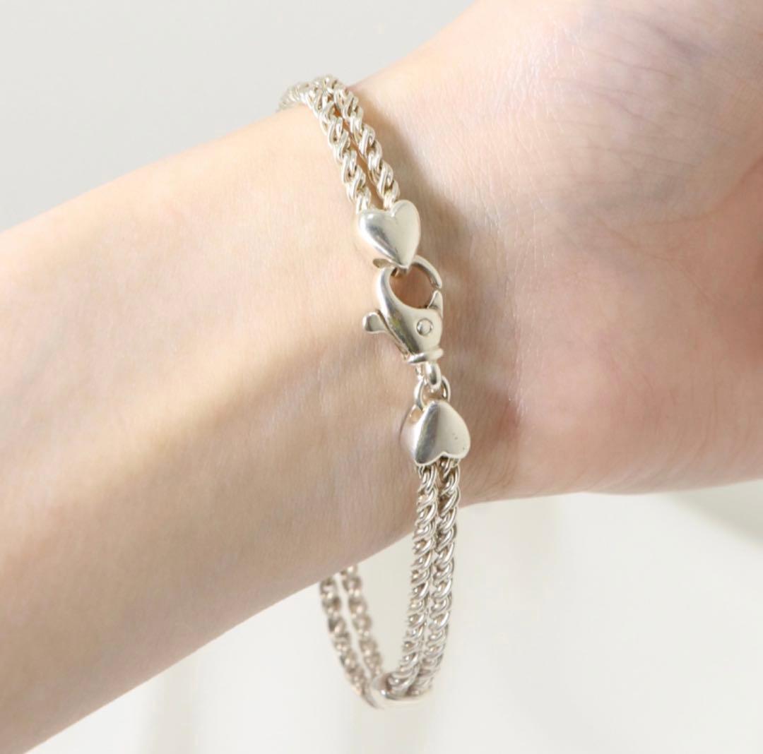 【超希少】Tiffany ダブルロープ ハート ブレスレット シルバー925