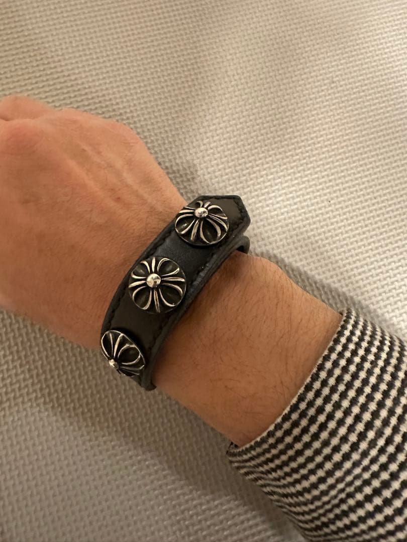 （最終値下げ）【ハンドメイド】レザーブレスレット　クロムエクセル