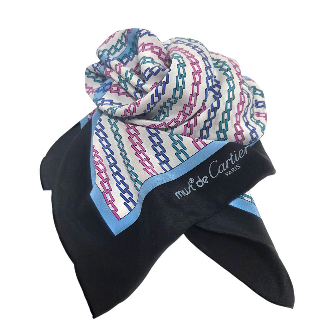 Cartier large scarf 大判 スカーフ ダブルシー ブラック