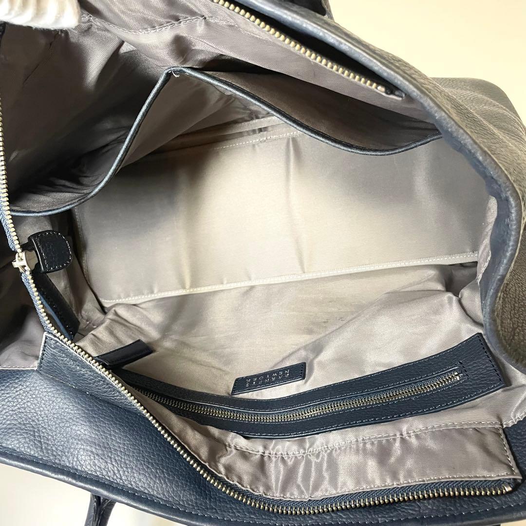 BARNEYS NEW YORKトートバッグ 大容量 A4 PC レザー 紺