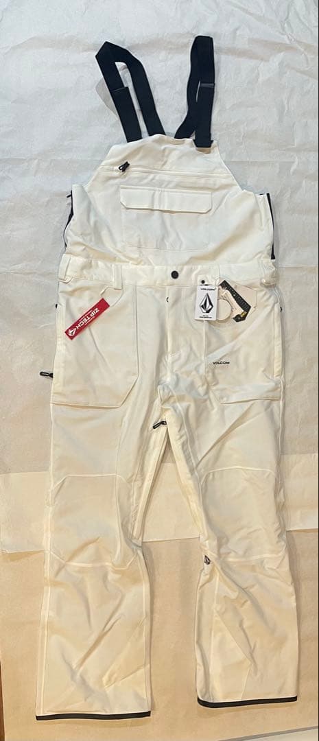 VOLCOM Roan Bib Overallホワイト スノーボードウェア XL