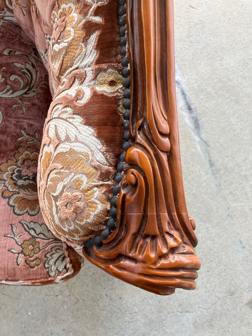 【たかの～4/3まで】イタリア製 アンティーク 3人掛けソファ＜送料込＞