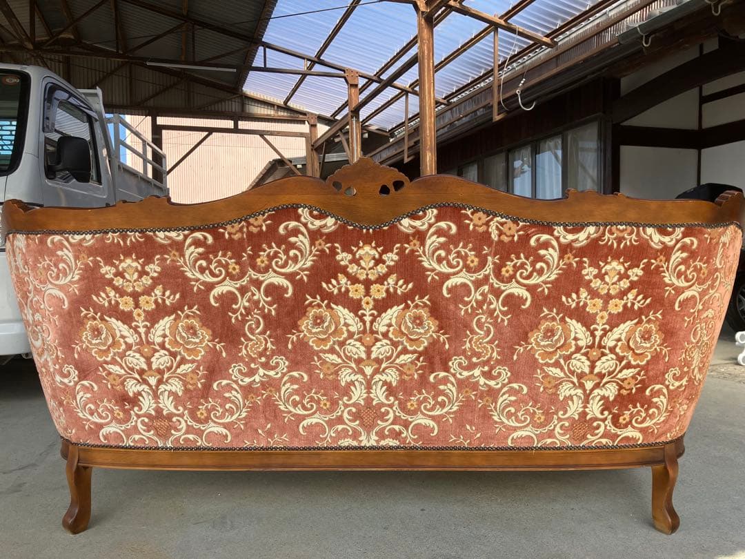 【たかの～4/3まで】イタリア製 アンティーク 3人掛けソファ＜送料込＞