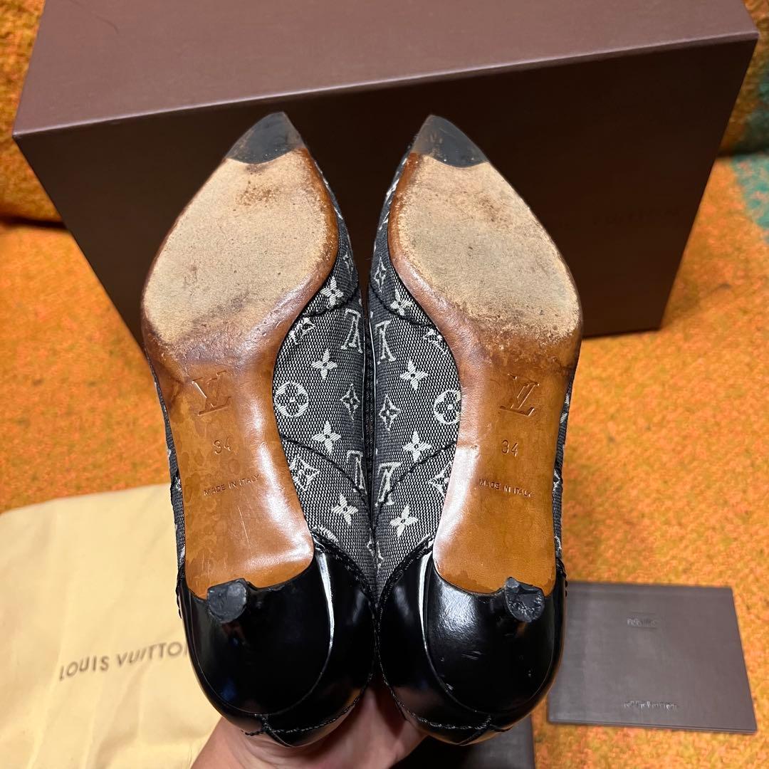 LOUIS VUITTON パンプス　モノグラム　ポインテッドトゥ　34