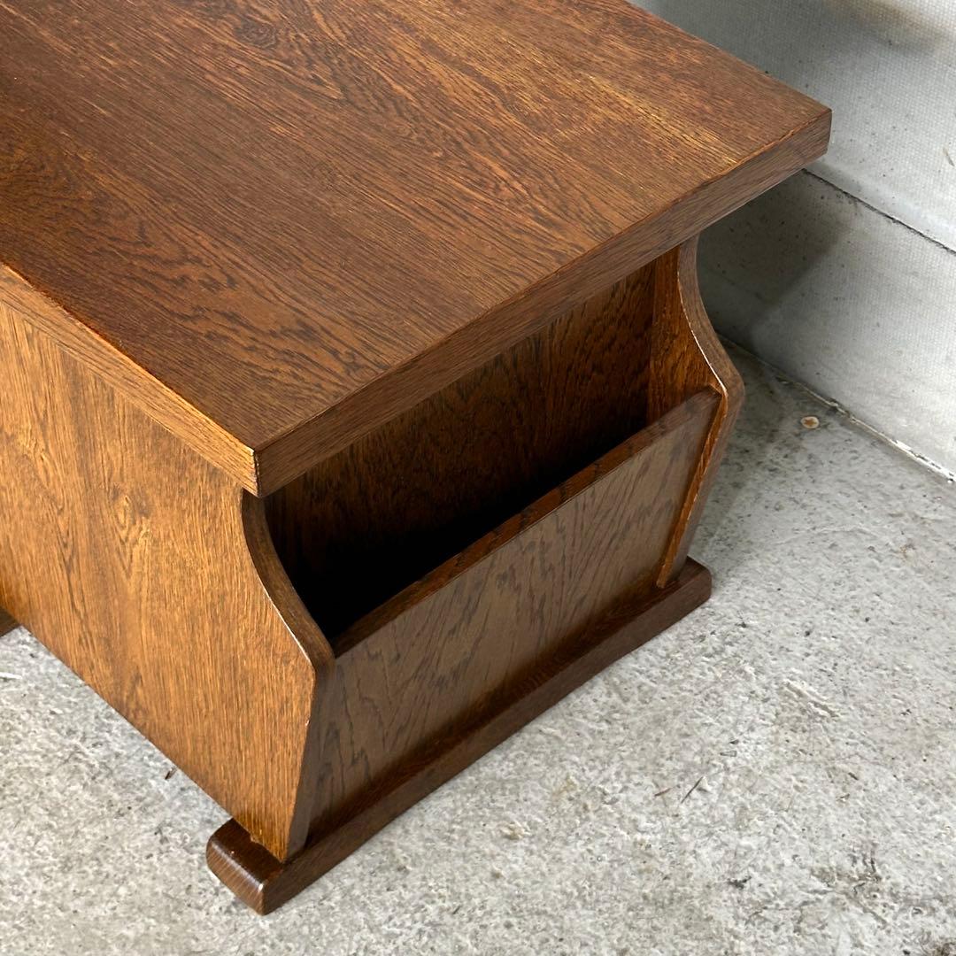✦オランダ家具✦オーク材サイドテーブル マガジンラック付　コーヒーテーブル
