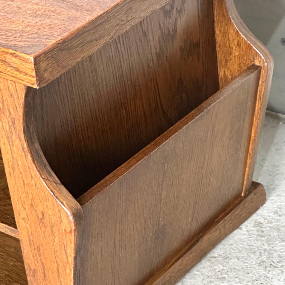 ✦オランダ家具✦オーク材サイドテーブル マガジンラック付　コーヒーテーブル