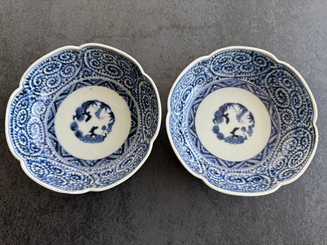 古伊万里 膾皿 なます皿 蛸唐草 染付